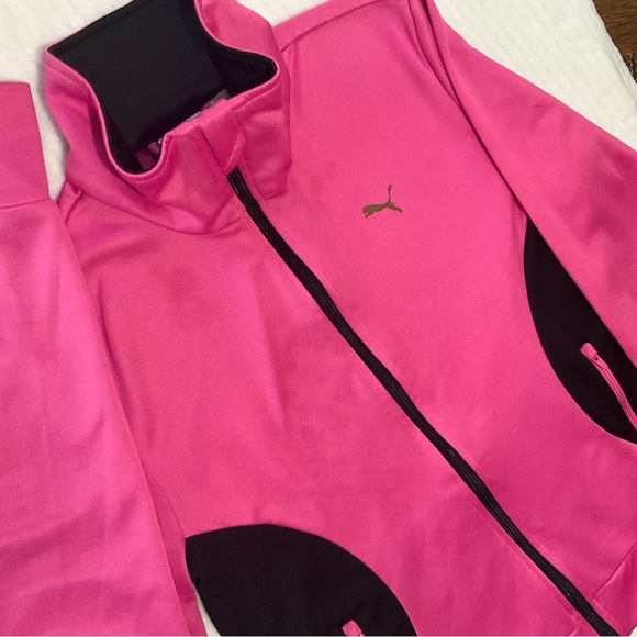 Puma Sport Lifestyles Women’s Pink Full Zip Collared Sweatshirt - Picture 4 of 8